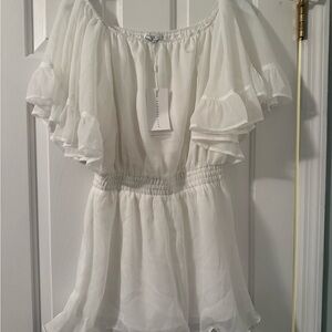 Endless Rose White Ruffled Romper